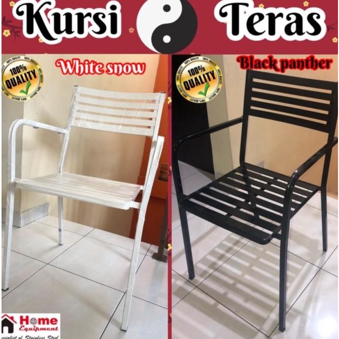 Khusus Ojol  Kursi Teras/Kursi Cafe Holo Besi Kotak Cat Coating