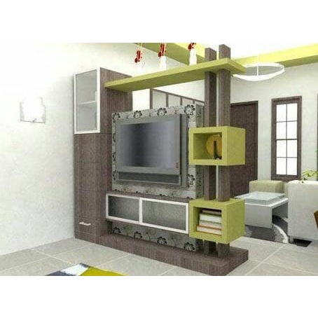 Lemari Pajangan Minimalis Partisi 2 Muka