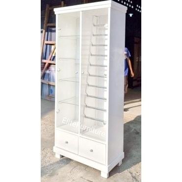 Pajangan Kaca Hijab 2 Pintu / Lemari Tas Hijab Putih Lemari Hijab