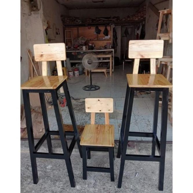 Kursi Bar/Kursi Cafe/Bangku Tinggi 80Cm Jati Belanda