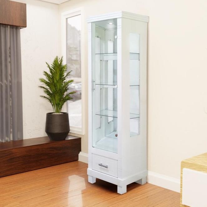 Ready Lemari Hias Pajangan Kaca 1 Pintu Minimalis | Bufet Cristal Duco