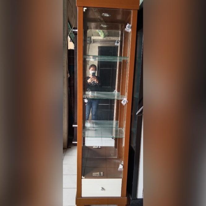 Lemari Pajangan/Lemari Hias/Lemari Kaca Minimalis 1 Pintu Coklat