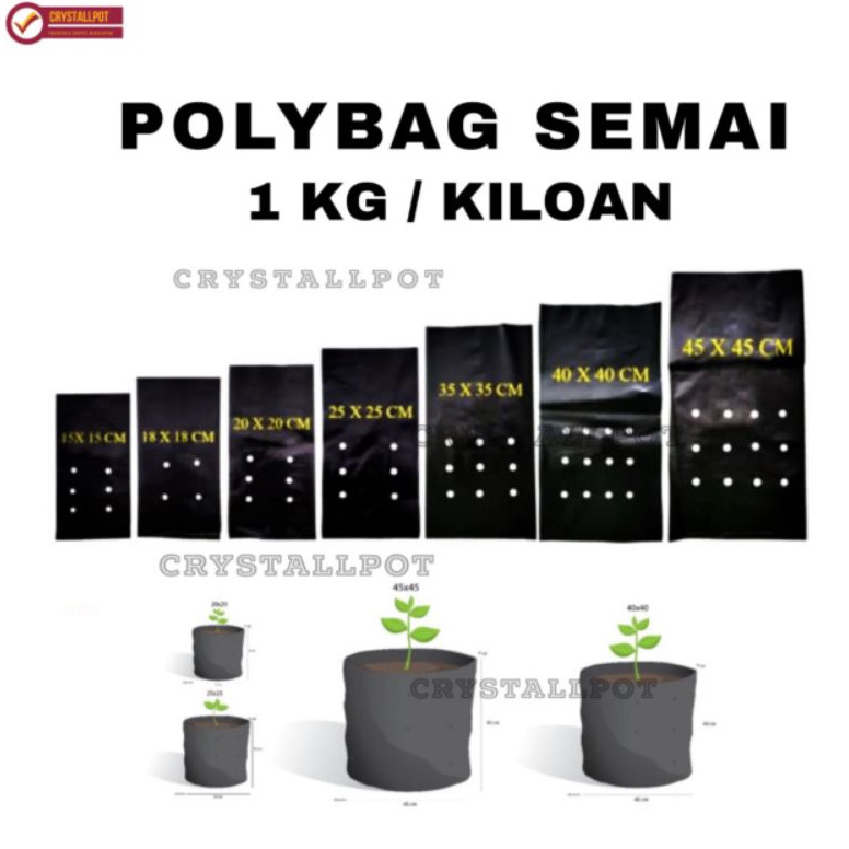 DapatkanP5b5A plastik POLYBAG polibag semai tanaman 1 KG semua ukuran - POLYBAG KILOAN POLYBAG