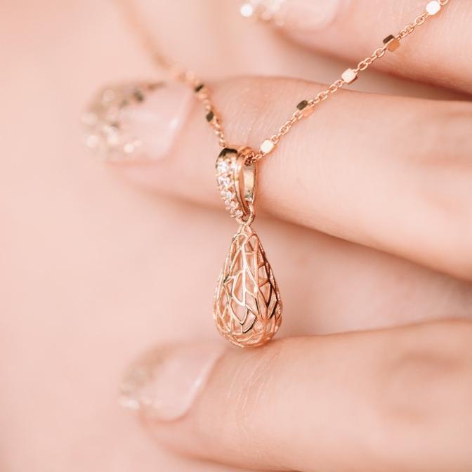TERMURAH LIONTIN EMAS DROPCAGE SDW ROSEGOLD 18K - TOKO MAS ENAM 