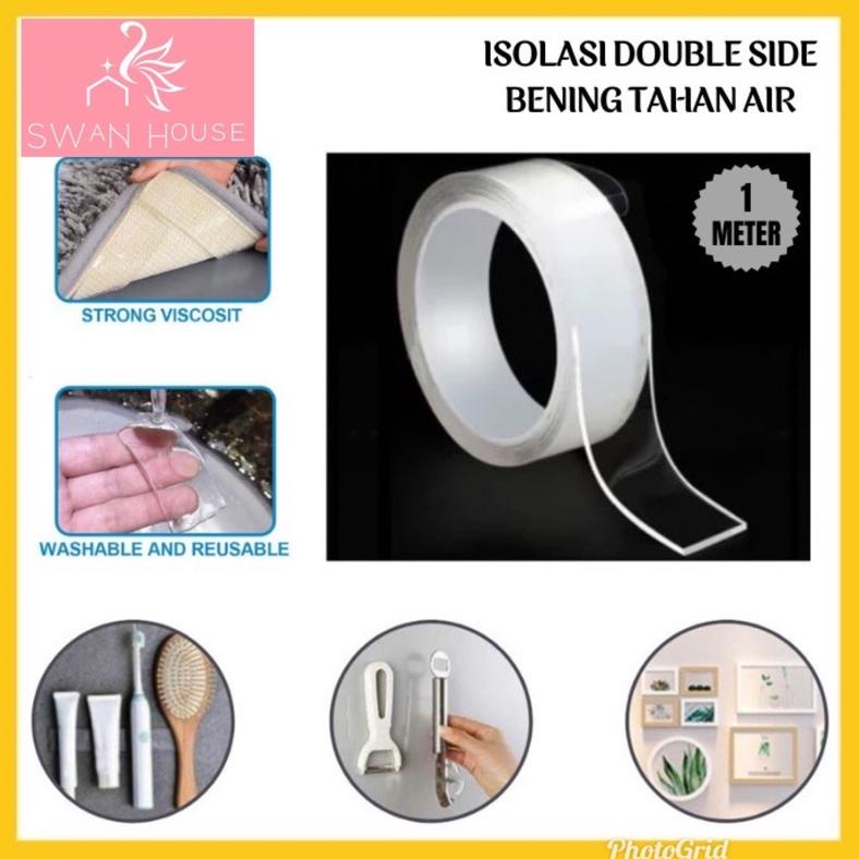 

Promo Double Tape Perekat Transparent No Trace Washable Lakban Bening / Lakban Anti Air Sh F14