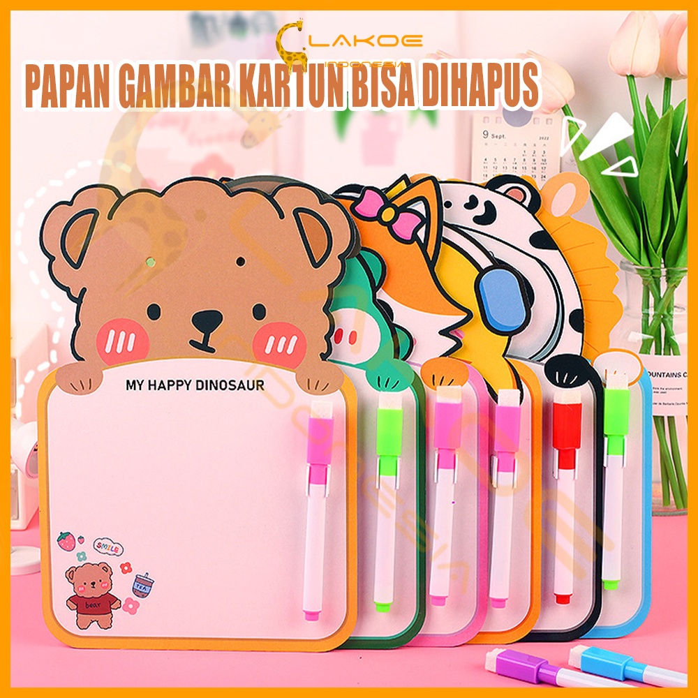 

Lakoe Papan Tulis Mini Mainan Edukasi untuk Anak/Whiteboard Kartun lucu mengirim Erasable Marker