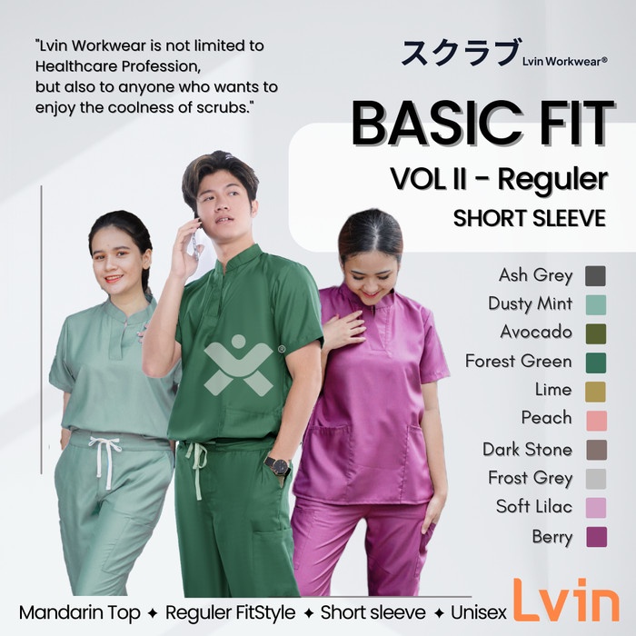 Best Seller Lvin Mandarin Collar Baju Oka Reguler Fit/ Baju Jaga / Set Baju Dokter