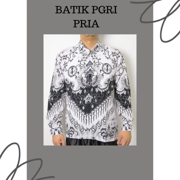 Murah BAJU SERAGAM BATIK PGRI PRIA / KEMEJA PNS PANJANG/ SERAGAM PNS NON COD