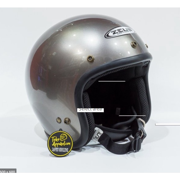 Best Seller Helm Zeus Retro 385 Dark Silver