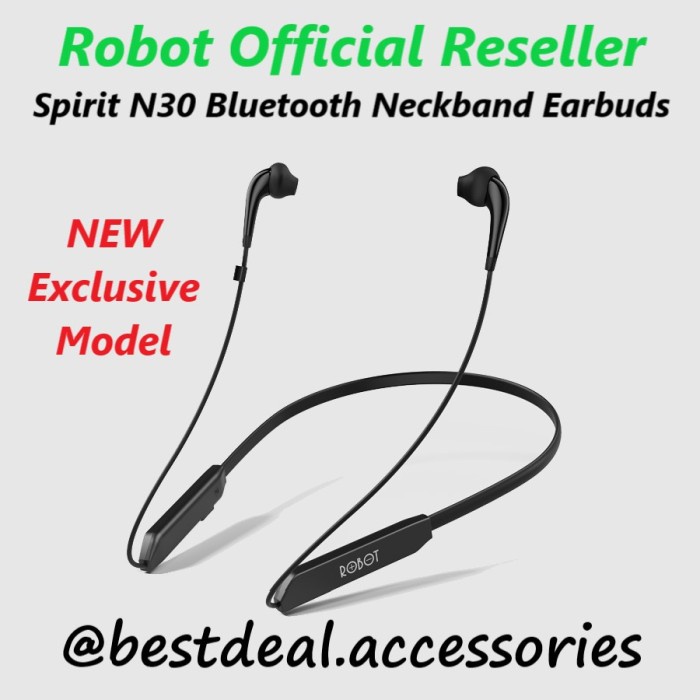 Best Seller Robot N20 Bluetooth Neckband Earphone Magnetic Earbuds