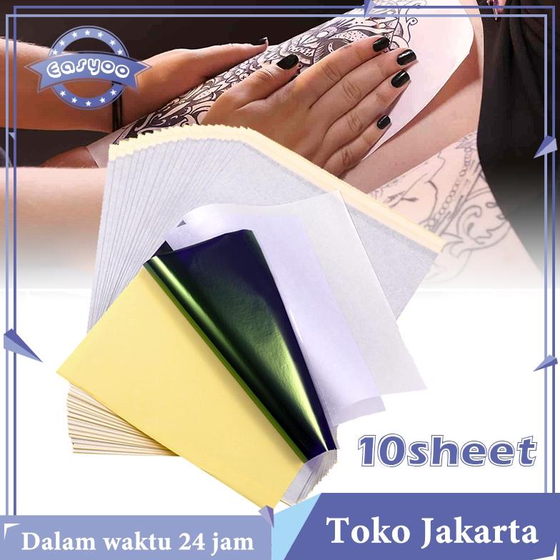 Diskon Isi 10 Kertas Transfer Tattoo Kertas Karbon Tatto Lertas Tranfer Tato