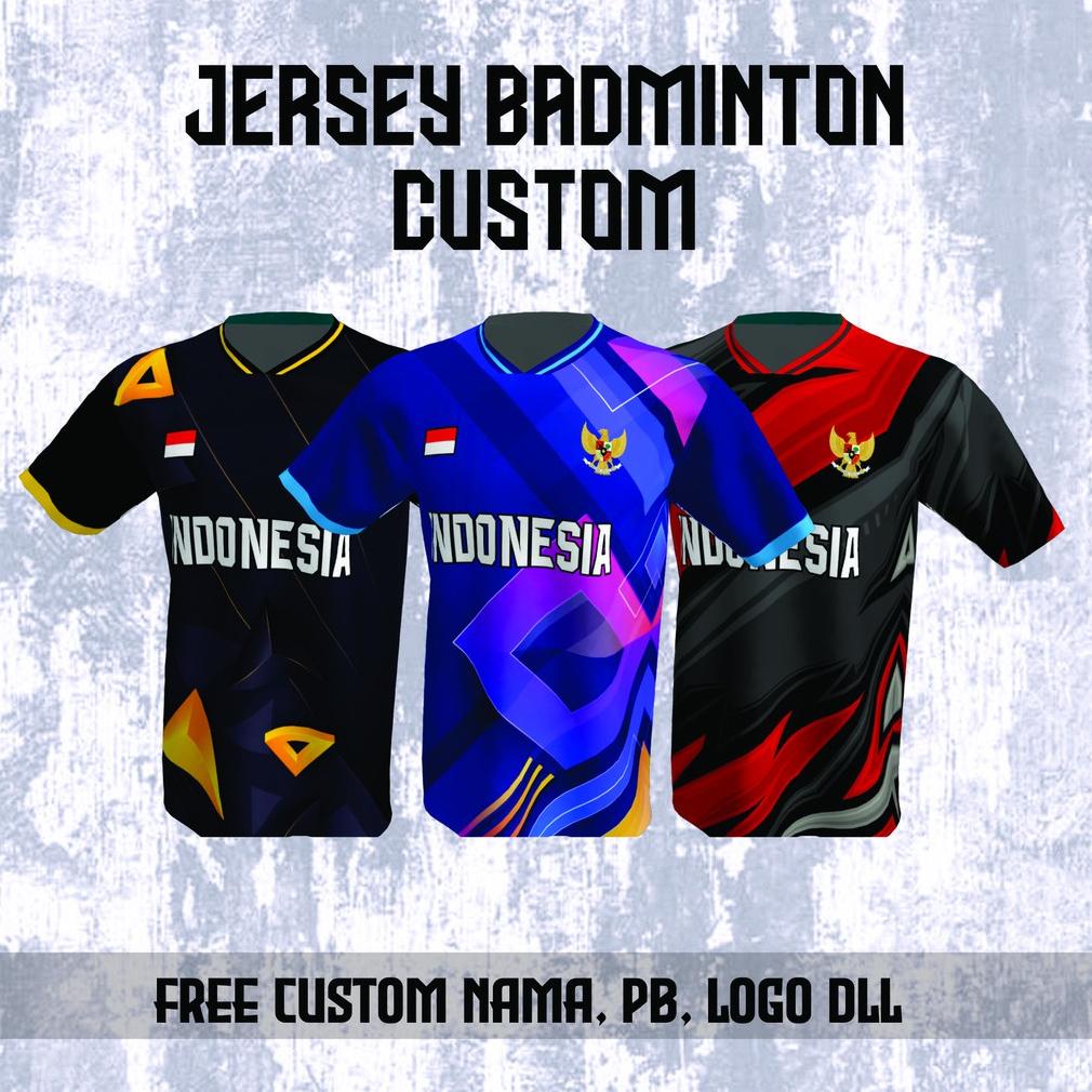 Terbaru Baju Kaos Jersey Badminton Printing Custom Free Desain Satuan