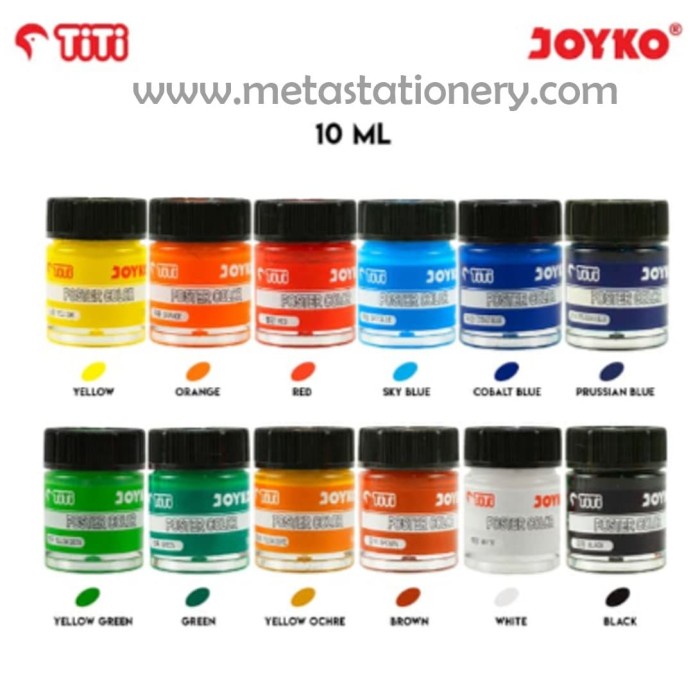 

Poster Color / Cat Poster Joyko Titi Poc-10Ml-12 Colors 1 Box 12 Pcs