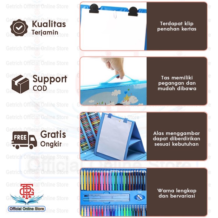 

Crayon Set Anak Sekolah Koper Sil Spidol Warna Lukis Gambar