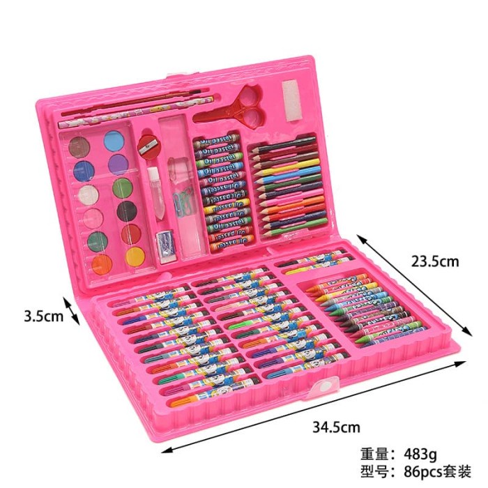 

Crayon Stationary Set 86 Pc Alat Tulis Menggambar Sil Warna Art Set
