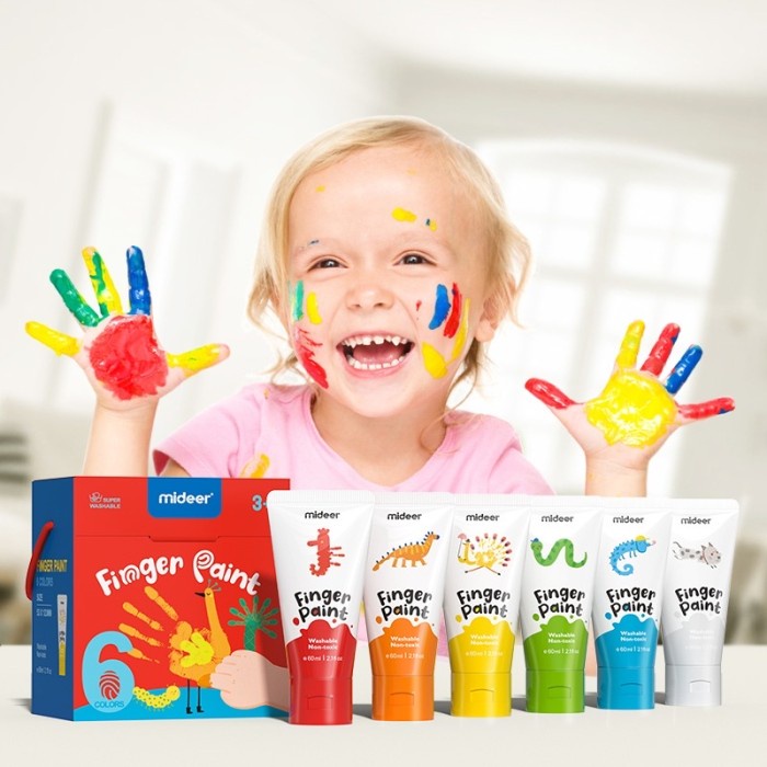 

Mideer Finger Paint 6 colours Washable Non Toxic Cat Tangan Anak