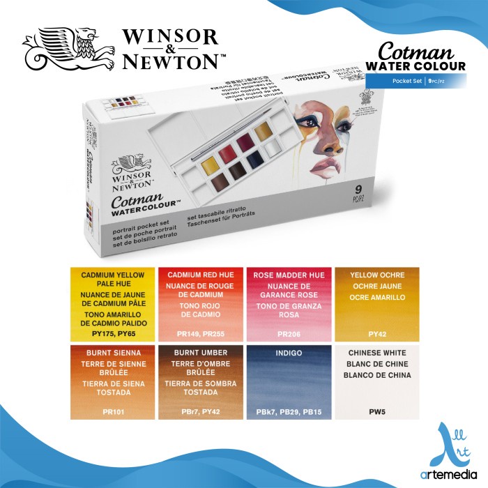 

Cat Air Winsor & Newton Cotman Watercolor 8 Half Pan Poet Set