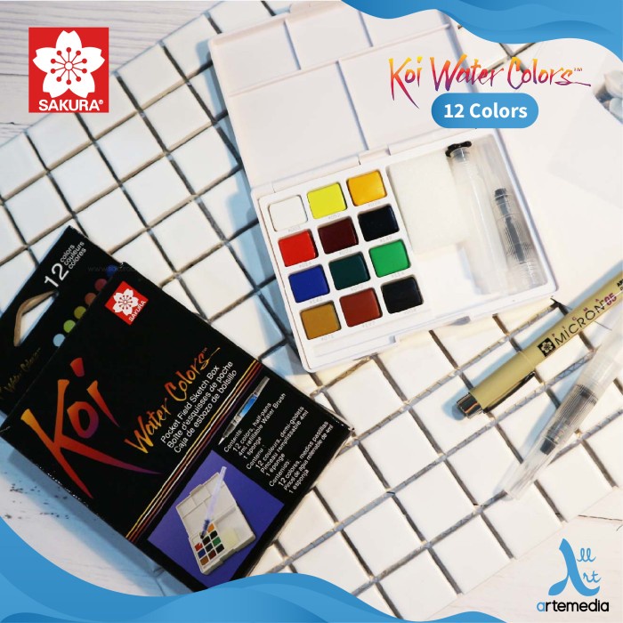 

Cat Air Sakura Koi Watercolor 12 Poet Field Sketch Box