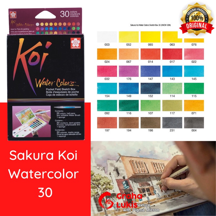 

Sakura Koi Watercolor 30 Warna