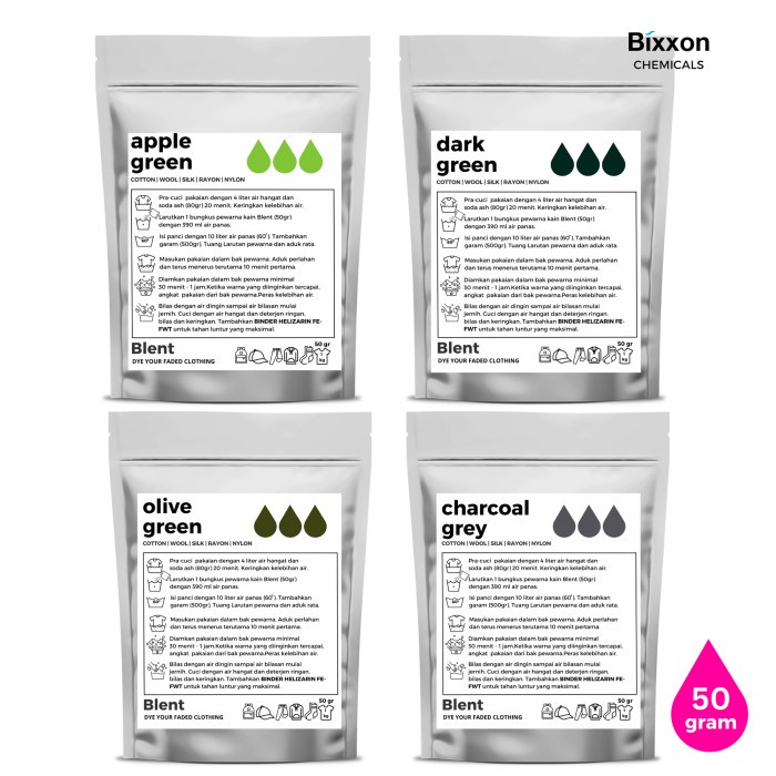 

Pewarna Kain/Tie Dye/Batik (50Gram)