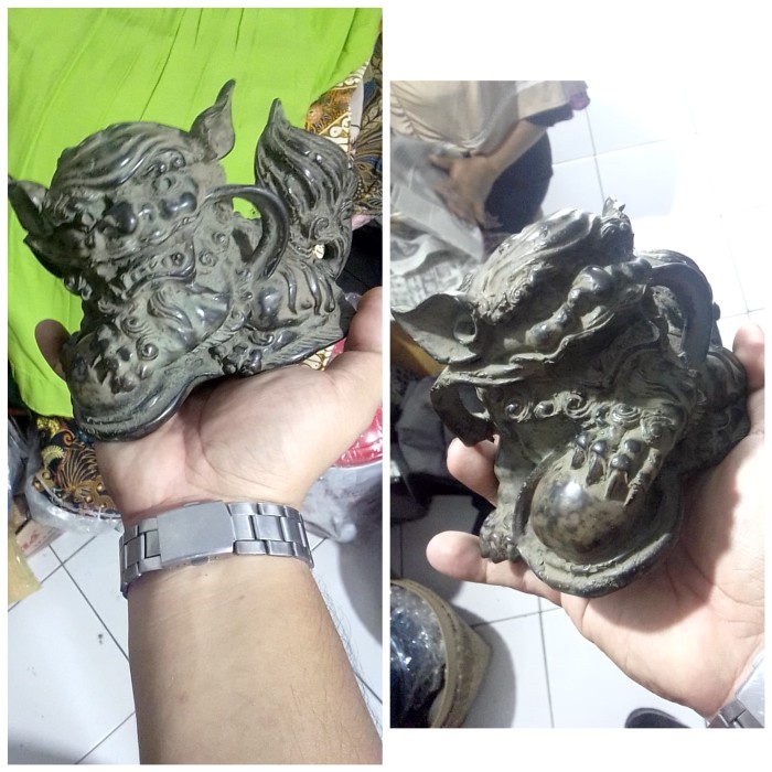 Althis- Koleksi Pajangan Antik Patung Singa Tua Tibet