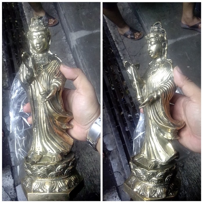 Althis- Koleksi Patung Antik Dewi Kwan Im Bahan Kuningan