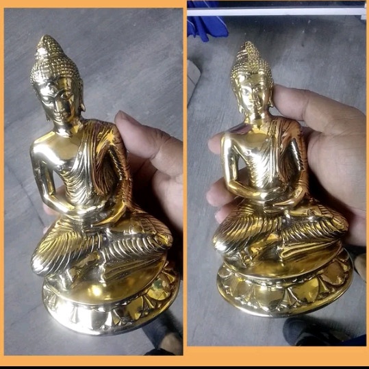 Althis- Pajangan Patung Budha Agung Bahan Kuningan Antiek