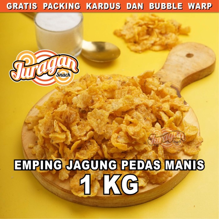 

Elvira- Ready Emping Jagung Pedas Manis 1 Kg Snack Kiloan Makanan Ringan