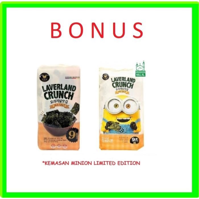 

Elvira- Laverland Crunch Seaweed Korea / Snack Seaweed By Manjun Rasa Sea Salt