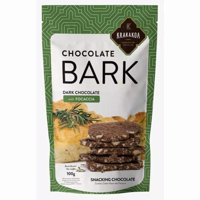 

Elvira- Krakakoa Beau Dark Chocolate Bark With Focaccia 100G Snack Cokelat