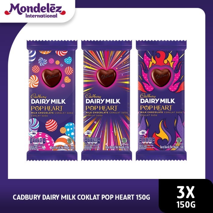 

Elvira- Ready Cadbury Dairy Milk Coklat Pop Heart 150G 3 Pack - Snack
