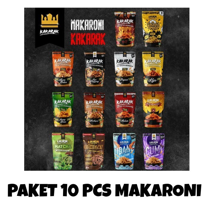 

Elvira- Paket 10 Pcs Makaroni Kakarak Premium Bandung - Snack Makanan Ringan