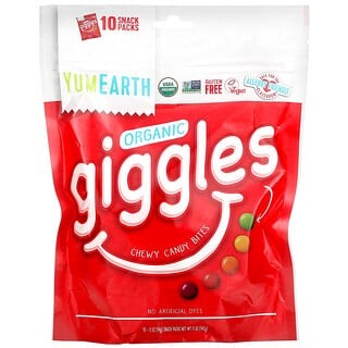 

Elvira- Yumearth Organic Giggles Chewy Candy Bites 10 Snack Packs 5 X 14G