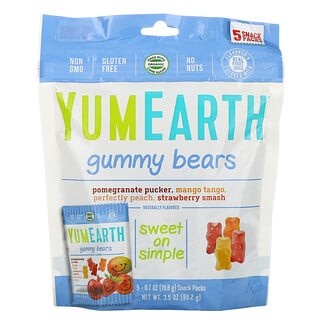 

Elvira- Yumearth Gummy Bears Assorted Flavors 5 Snack Packs 10 X 19.8G