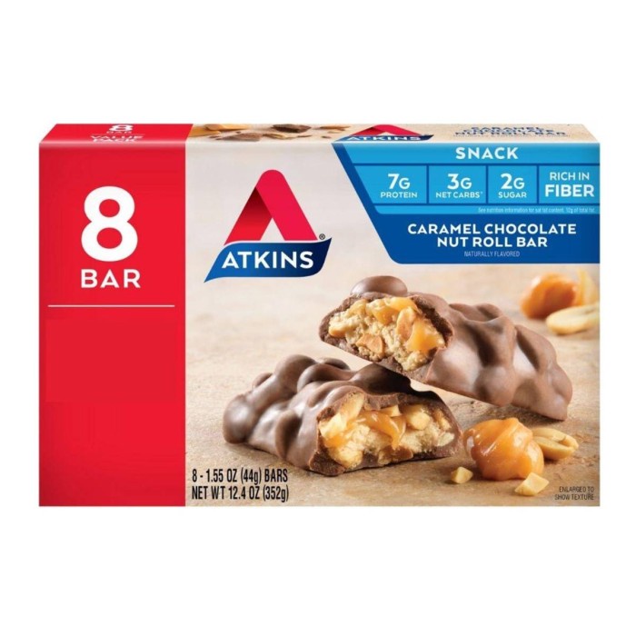 

Elvira- Atkins Snack Caramel Chocolate Nut Roll 8 X 34G