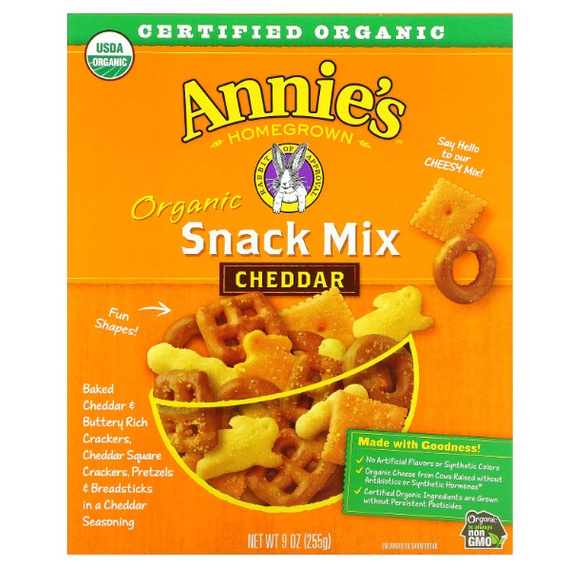 

Elvira- Annie'S Homegrown, Organic, Snack Mix, Cheddar, 9 Oz (255 G)