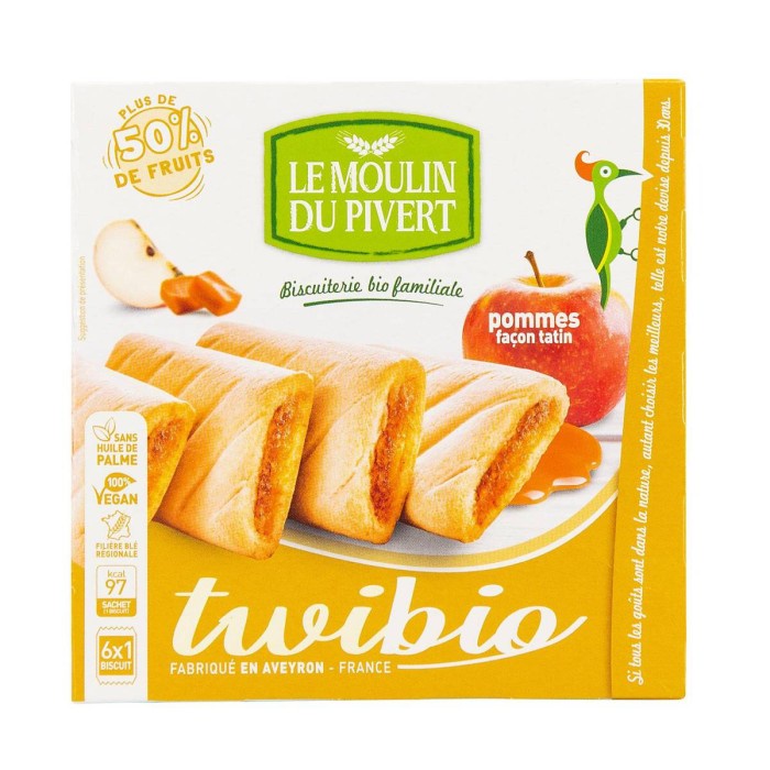 

Elvira- Le Moulin Du Pivert Twibio Apple Caramel Filled Snack Bars 150 G