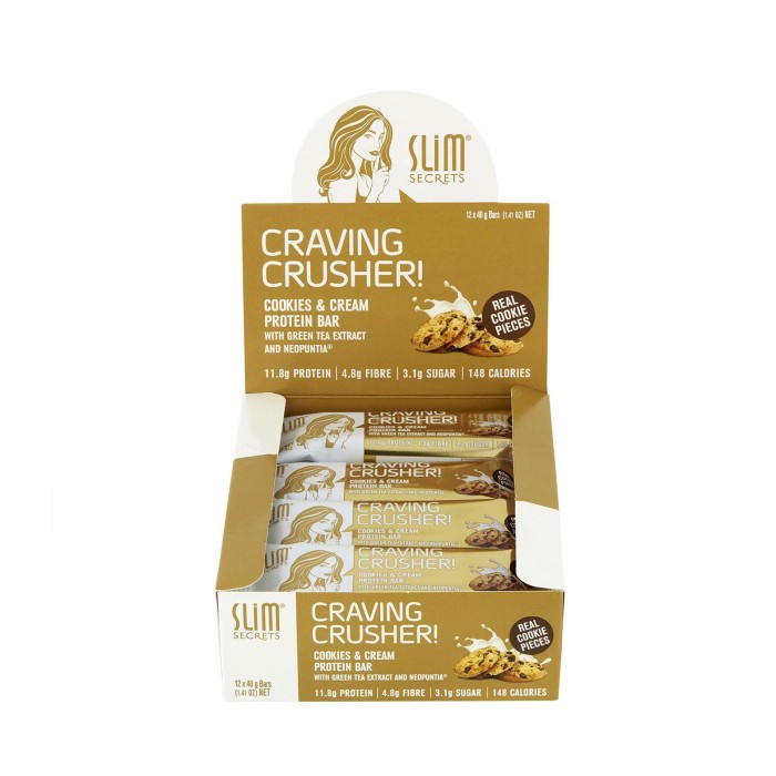 

Elvira- Slim Secrets Craving-Crusher Cookies And Cream Snack Bar - Box Of 12