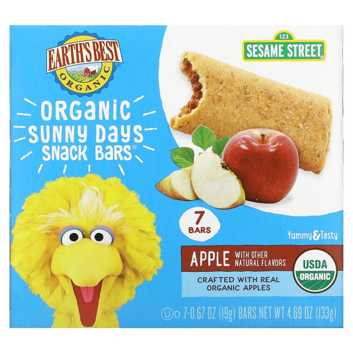 

Elvira- Earth'S Best Organic Sunny Days Snack Bars, Apple 7 Bars X 19G