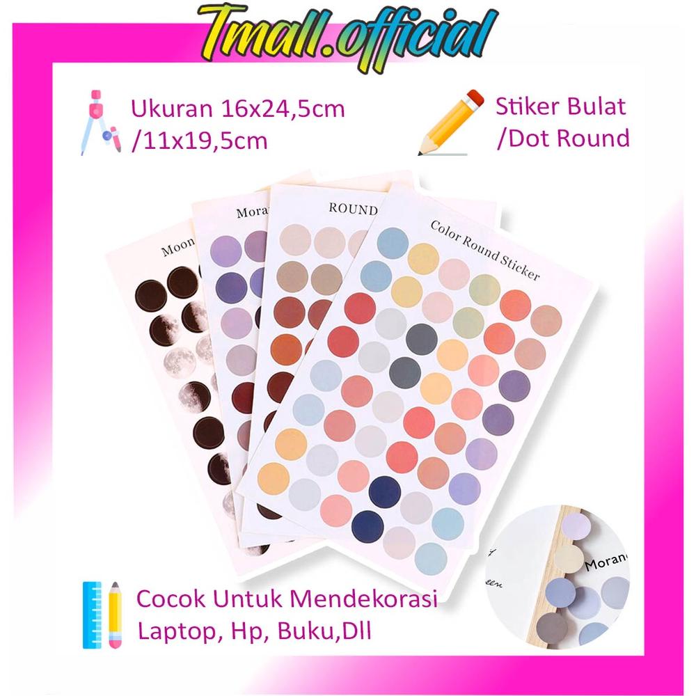 

Terlaris Tmall R438 [ 48 Pcs ] Stiker Bulat/Dot Round Sticker Sticker Deco Aesthetic Untuk Scrapbook Bujo Journal