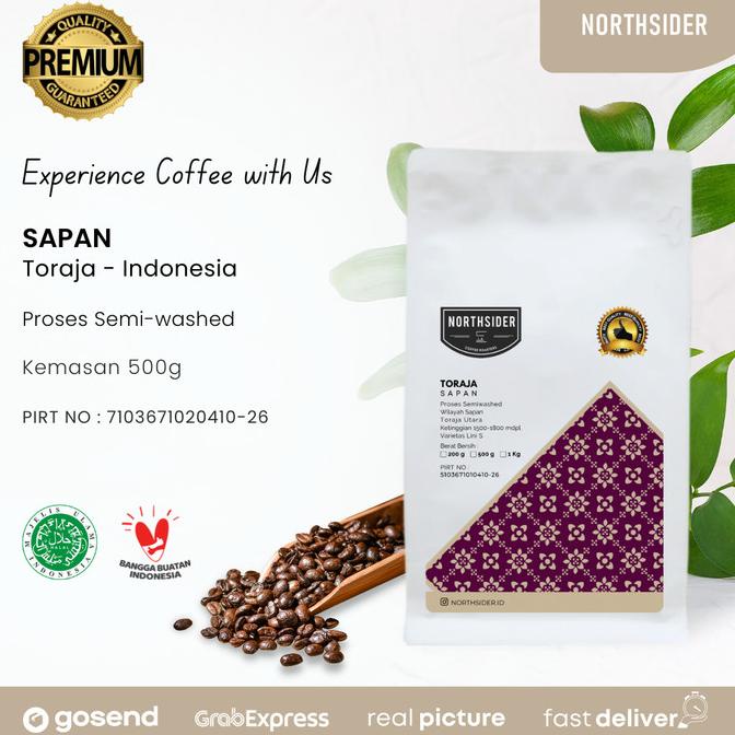 

BIJI KOPI ARABIKA TORAJA SAPAN DRY HULLED - 500GR NORTHSIDER COFFEE ORIGINAL