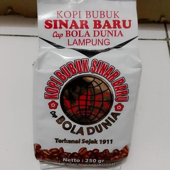 

Kopi Bubuk Sinar Baru Cap Bola Dunia Kemasan Baru 250g ORIGINAL