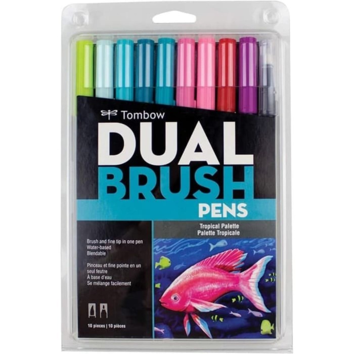 

Tombow Abt Dual Brush Color Set 10 Tropical Palette, Brush.