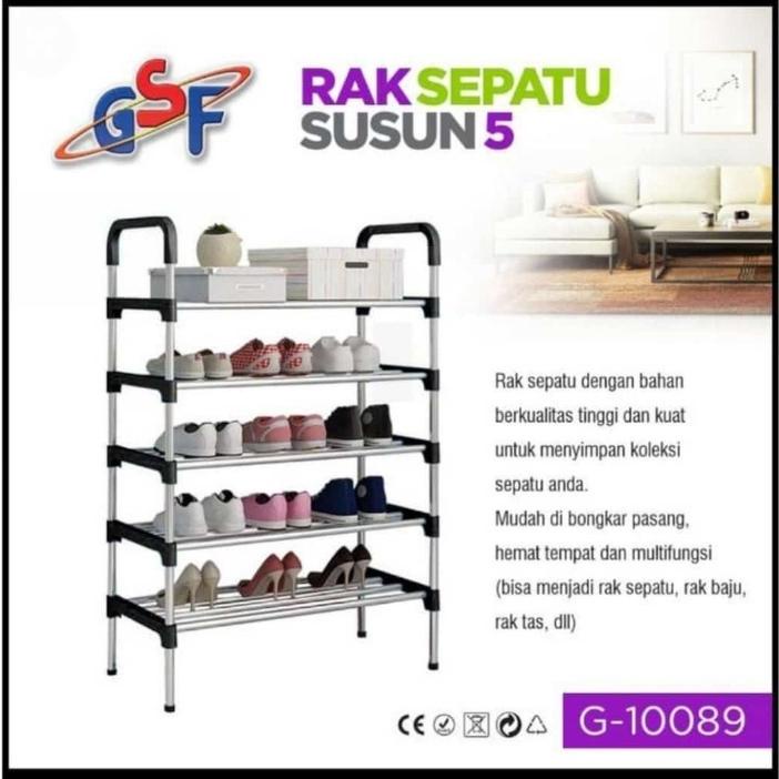 Terbaru Rak Sepatu 5 Susun Stainless Warna/ Gsf Lemari Stainles 5 Susun