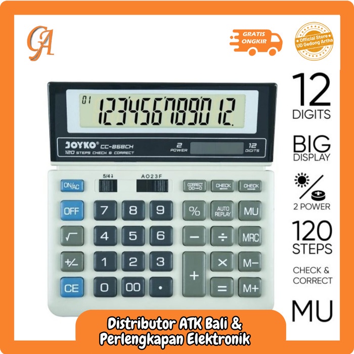 

Jual Kalkulator 12 Digit Merk Joyko CH-868 CH