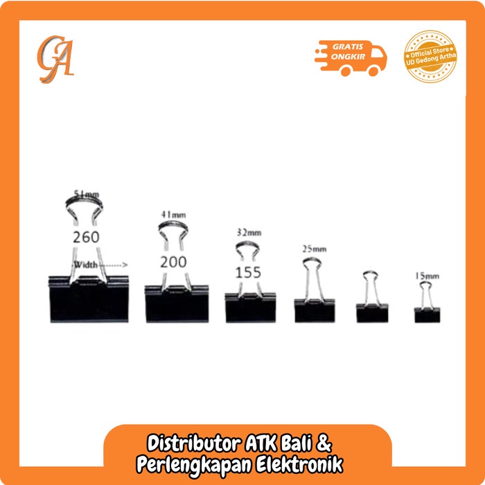 

Jual Binder Clip Joyko no 260 | 1 Box Isi 12 Pcs