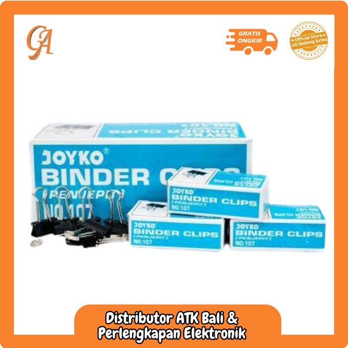 

Jual Binder Clip Joyko no 107 | 1 Box Isi 12 Pcs