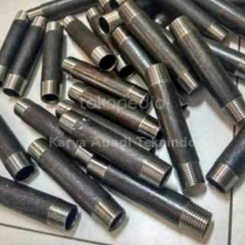 Pipa Nepel Besi Drat 1/2" Inch / Pipa Nepel Carbon Steel ( P.100Cm )