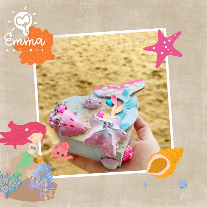 

Mermaid Treasure Box By Emma Art Kit. Diy Complete Craft Set For Kids.