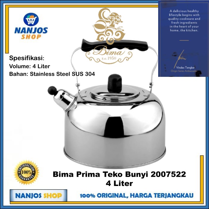 Harga Spesial Bima Teko Bunyi Teko Teh Air Kettle Stainless Steel 4 Lsus 3042007522